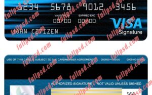 download Ireland Fire Financial bank visa signature card psd template