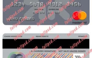 Ireland Ulster Bank Ireland mastercard psd template