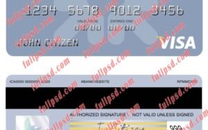 download Ireland Ulster Bank Ireland visa card psd template