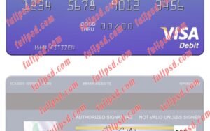 download Israel Bank Leumi visa debit card psd template