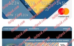 Israel First International Bank mastercard psd template