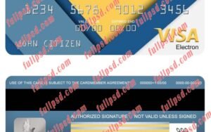 download Israel First International Bank visa electron card psd template