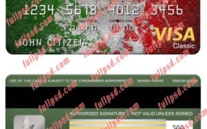 download Italy Cassa Depositi e Prestiti bank visa classic card psd template