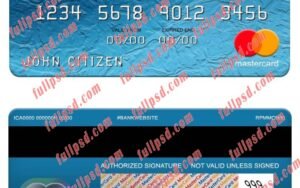 Italy Citibank mastercard psd template
