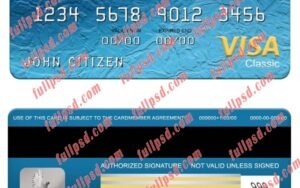 download Italy Citibank visa classic card psd template