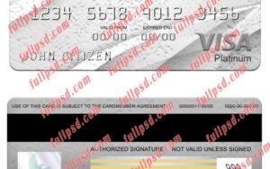 download Italy UBI bank visa platinum card psd template