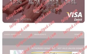 download Italy UniCredit Bank visa debit card psd template
