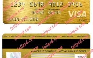 download Jamaica Mortgage bank visa gold card psd template