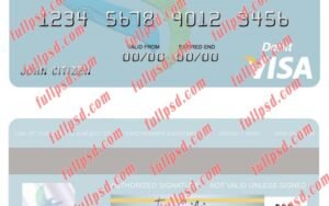 download Jamaica Sagicor Bank visa debit card psd template