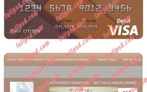 download Jamaica Scotiabank visa debit card psd template