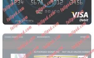 download Japan Chiba Bank visa debit card psd template