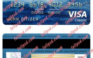 download Japan Mizuho bank visa classic card psd template