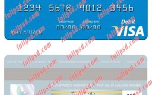 download Japan Norinchukin Bank visa debit card psd template