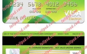 download Japan SMBC bank visa electron card psd template