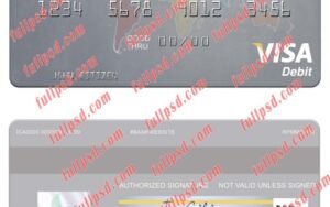 download Jordan Arab Banking Corporation ABC visa debit card psd template