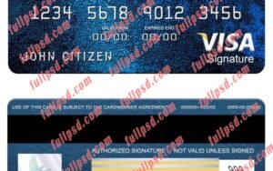 download Jordan Bank of Jordan visa signature card psd template