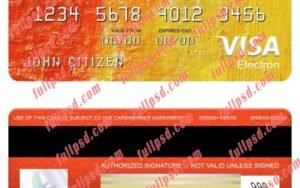 download Jordan Commercial Bank JCB bank visa electron card psd template