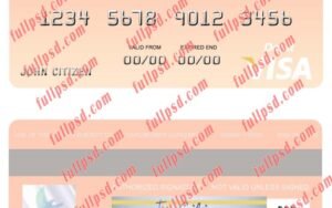 download Kazakhstan First Heartland Jysan Bank visa card psd template