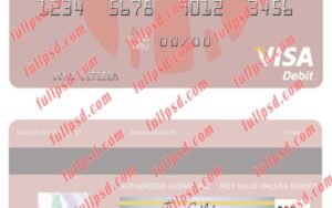 download Kazakhstan Kaspi Bank visa debit card psd template