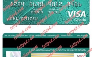download Kenya Citibank visa classic card psd template