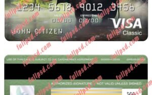download Kenya Co operative Bank visa classic card psd template