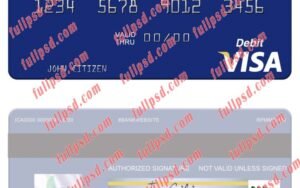 download Kenya Guardian Bank visa debit card psd template