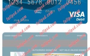 download Kiribati ANZ Bank visa debit card psd template