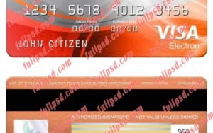 download Kuwait Boubyan bank visa electron card psd template
