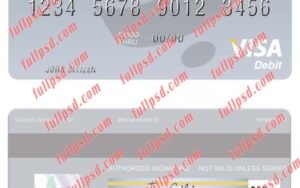 download Kuwait Burgan Bank visa debit card psd template