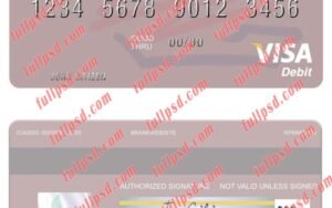 download Kuwait Gulf Bank visa debit card psd template