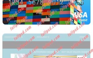 download Kyrgyzstan Commercial Bank KYRGYZSTAN visa debit card psd template