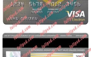 download Kyrgyzstan Kirgizbank visa electron card psd template
