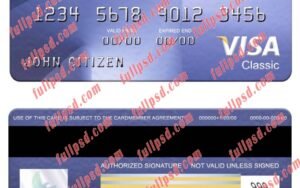 download Kyrgyzstan OJSC Bakai Bank visa classic card psd template