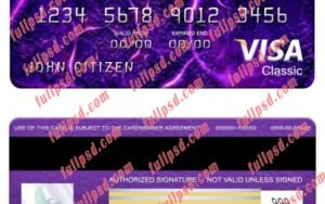download Laos Indochina Bank visa classic card psd template