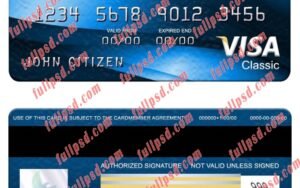 download Laos Joint Development Bank visa classic card psd template