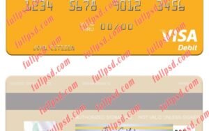 download Laos Lao China Bank visa debit card psd template
