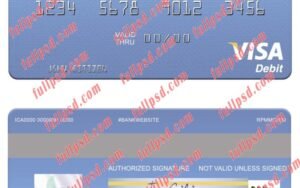 download Laos Lao Viet visa debit card psd template