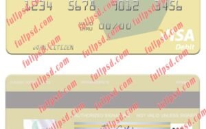 download Latvia LPB Bank visa debit card psd template