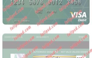 download Latvia SEB Bank visa debit card psd template