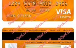 download Latvia Swedbank visa electron card psd template