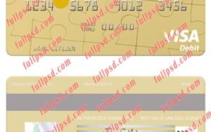 download Lebanon Byblos Bank visa debit card psd template