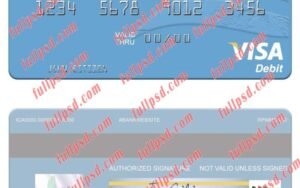 download Lebanon Cedrus Bank visa debit card psd template