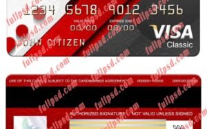 download Liberia Central Bank visa classic card psd template