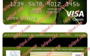 download Liberia IB International Bank visa classic card psd template