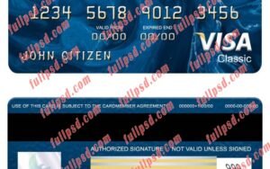 download Libya Central Bank visa classic card psd template