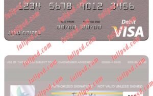 download Libya Jumhouria Bank visa debit card psd template