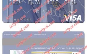 download Liechtenstein LGT Bank visa debit card psd template