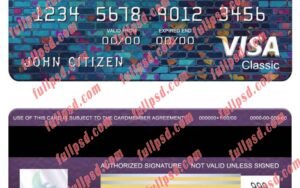 download Liechtenstein Neue Bank AG bank visa classic card psd template