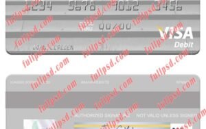 download Lithuania Danske Bank visa debit card psd template