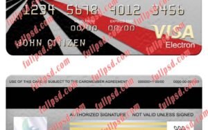 download Lithuania Litva Citadele bank visa electron card psd template